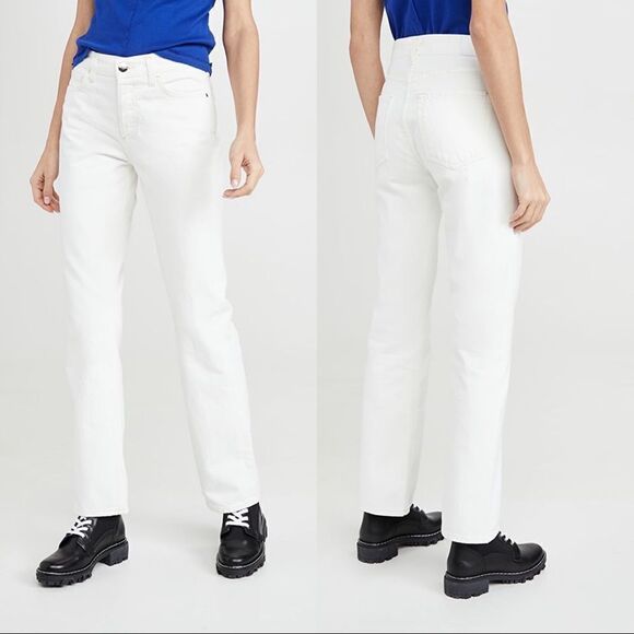 GOLDSIGN Womens The Nineties Boot Cut Jeans White Size 27 - Picture 5 of 12